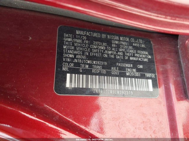 Продаж на аукціоні авто 2020 Nissan Rogue Sport Sv Awd Xtronic Cvt, vin: JN1BJ1CW6LW392319, номер лоту: 44956115