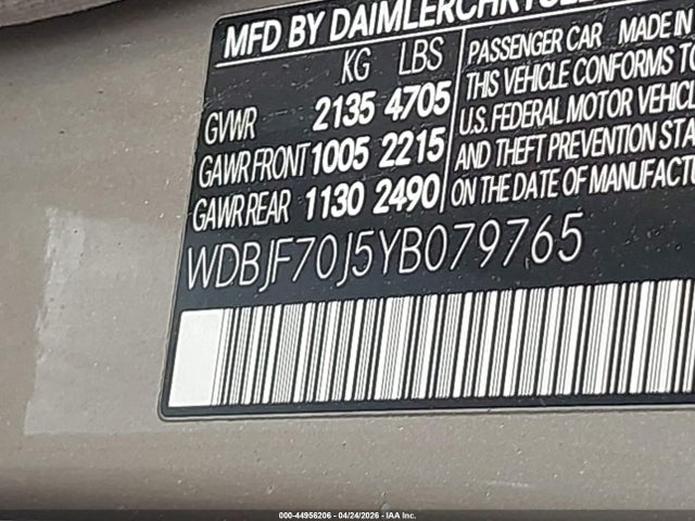 Продажа на аукционе авто 2000 Mercedes-benz E 430, vin: WDBJF70J5YB079765, номер лота: 44956206