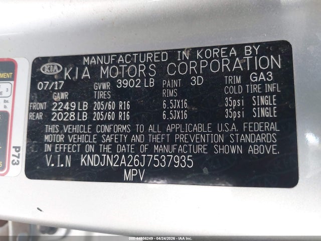 2018 Kia Soul მანქანა იყიდება აუქციონზე, vin: KNDJN2A26J7537935, აუქციონის ნომერი: 44956249