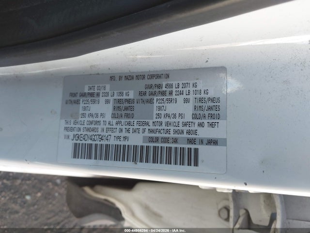 JM3KE4DY4G0794147 Mazda Cx-5 Grand Touring