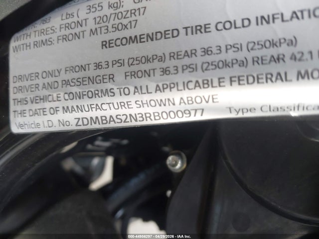 Продаж на аукціоні авто 2024 Ducati Hypermotard, vin: ZDMBAS2N3RB000977, номер лоту: 44956297