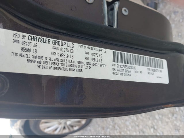 44956303 :رقم المزاد ، 2C3CCAKT5CH238335 vin ، 2012 Chrysler 300c Awd مزاد بيع