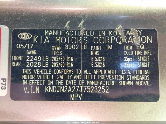 Продажа на аукционе авто 2018 Kia Soul, vin: KNDJN2A27J7523252, номер лота: 44956323