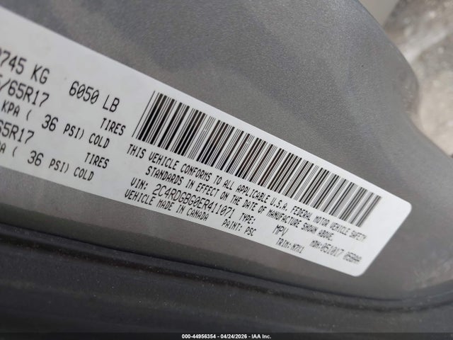 Продажа на аукционе авто 2014 Dodge Grand Caravan Se 30th Anniversary, vin: 2C4RDGBG0ER411071, номер лота: 44956354