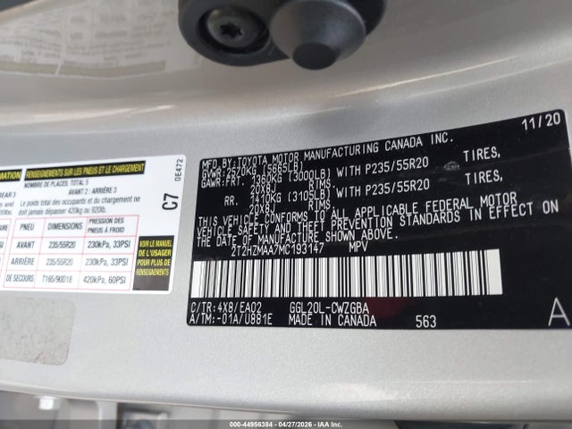 Aukcja sprzedaży 2021 Lexus Rx 350, vin: 2T2HZMAA7MC193147, numer aukcji: 44956384