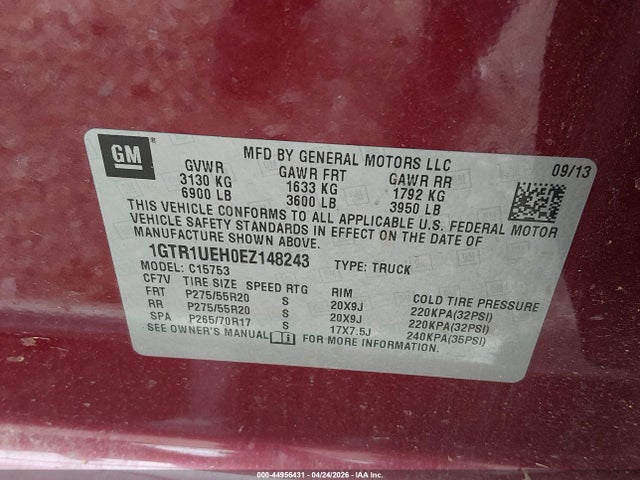 1GTR1UEH0EZ148243 GMC Sierra 1500 Sle