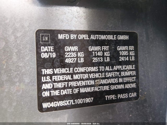 Продаж на аукціоні авто 2020 Buick Regal Tourx Awd Essence, vin: W04GV8SX7L1001907, номер лоту: 44956560