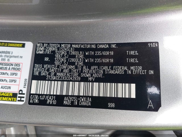 2025 Lexus Nx 350h Premium მანქანა იყიდება აუქციონზე, vin: 2T2GKCEZXSC042939, აუქციონის ნომერი: 44956607