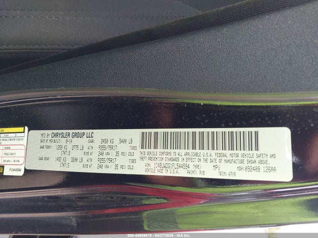 2015 Jeep Wrangler Unlimited Sport მანქანა იყიდება აუქციონზე, vin: 1C4BJWDG1FL544594, აუქციონის ნომერი: 44956619