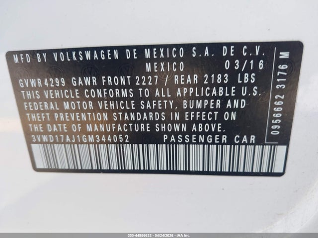 3VWD17AJ1GM344052 Volkswagen Jetta 1.8t Sport