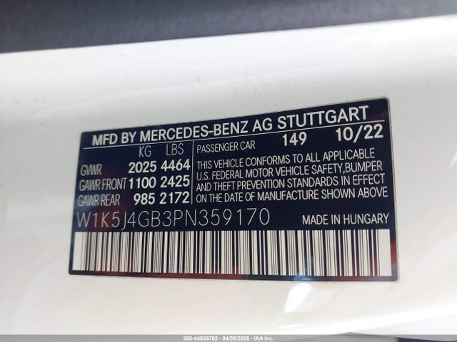 2023 Mercedes-benz Cla 250 Coupe მანქანა იყიდება აუქციონზე, vin: W1K5J4GB3PN359170, აუქციონის ნომერი: 44956702