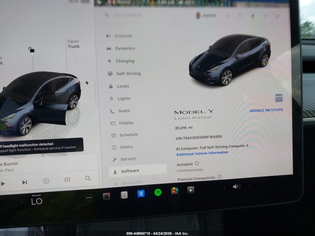 Продаж на аукціоні авто 2024 Tesla Model Y Long Range Single Motor Rear-wheel Drive/rwd, vin: 7SAYGDED8RF164955, номер лоту: 44956710