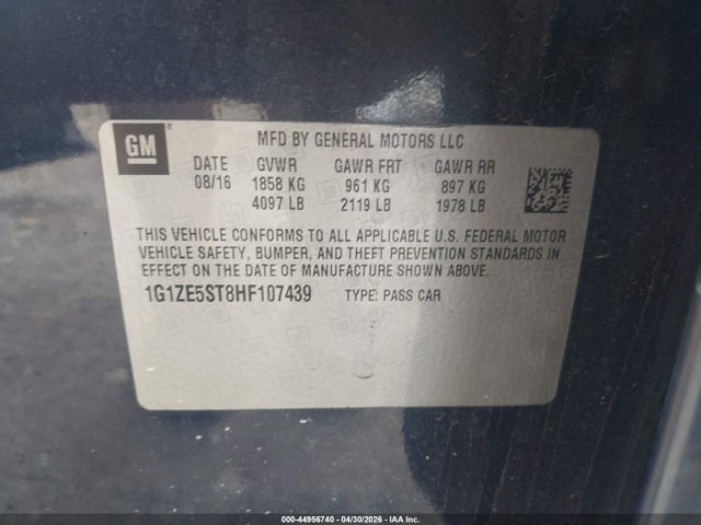 Aukcja sprzedaży 2017 Chevrolet Malibu 1lt, vin: 1G1ZE5ST8HF107439, numer aukcji: 44956740