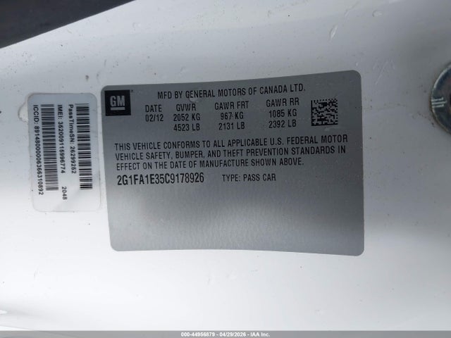 Продаж на аукціоні авто 2012 Chevrolet Camaro 2ls, vin: 2G1FA1E35C9178926, номер лоту: 44956879