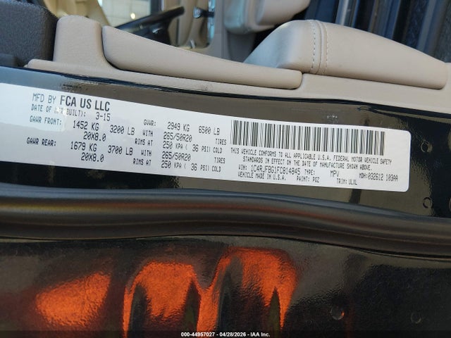 Jeep Grand Cherokee Limited 2015 1C4RJFBG1FC814845 Image 9