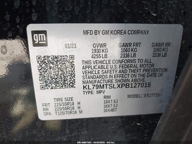 KL79MTSLXPB127015 Chevrolet Trailblazer Fwd Rs
