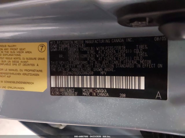 2005 Lexus Rx 330 მანქანა იყიდება აუქციონზე, vin: 2T2HA31U35C086268, აუქციონის ნომერი: 44957085