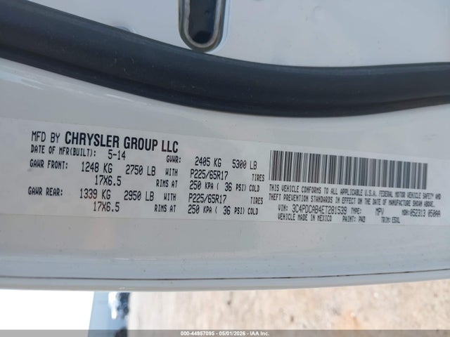 44957095 :رقم المزاد ، 3C4PDCAB4ET281539 vin ، 2014 Dodge Journey American Value Pkg مزاد بيع