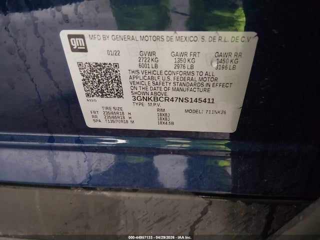 Aukcja sprzedaży 2022 Chevrolet Blazer Fwd 2lt, vin: 3GNKBCR47NS145411, numer aukcji: 44957133