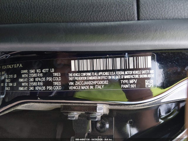 Продажа на аукционе авто 2017 Jeep Renegade Sport Fwd, vin: ZACCJAAB2HPG08382, номер лота: 44957138