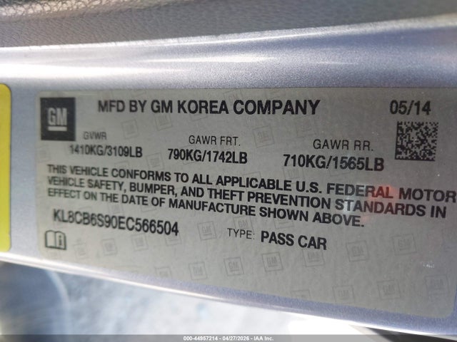 Chevrolet Spark Ls Auto 2014 KL8CB6S90EC566504 Image 9