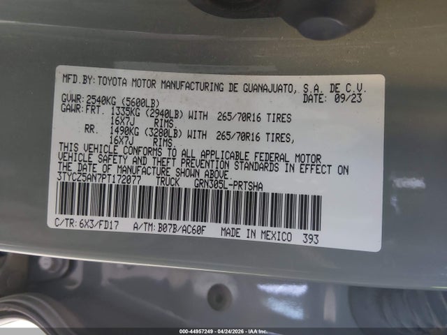 3TYCZ5AN7PT172077 Toyota Tacoma Trd Off Road