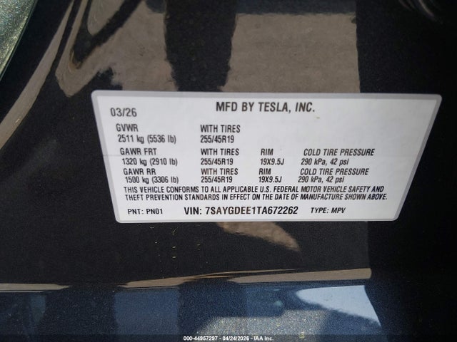 Tesla Model Y 2026 7SAYGDEE1TA672262 Image 9