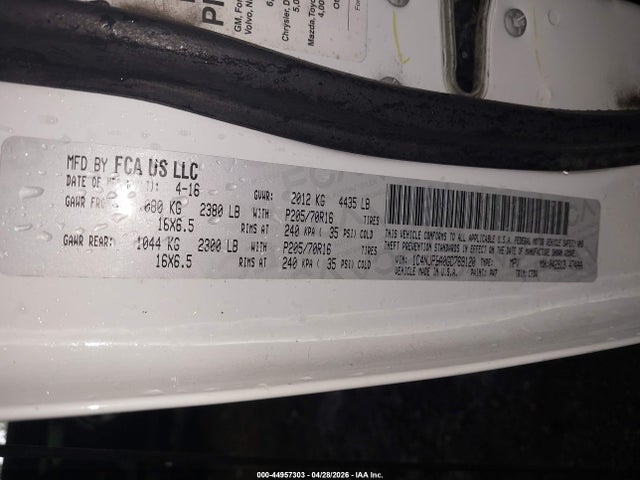 Aukcja sprzedaży 2016 Jeep Patriot Sport, vin: 1C4NJPBA0GD769120, numer aukcji: 44957303