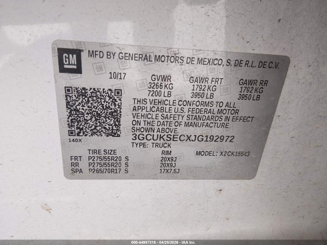 Chevrolet Silverado 1500 1lz 2018 3GCUKSECXJG192972 Image 9