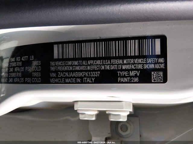 ZACNJAAB9KPK13337 Jeep Renegade Sport Fwd
