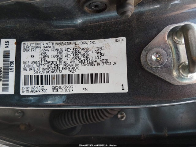 44957408 :رقم المزاد ، 5TFRU5F10EX032132 vin ، 2014 Toyota Tundra Sr V6 مزاد بيع