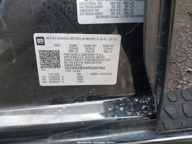 44957449 :رقم المزاد ، 3GCPADEDXPG257462 vin ، 2023 Chevrolet Silverado 1500 2wd  Short Bed Rst مزاد بيع