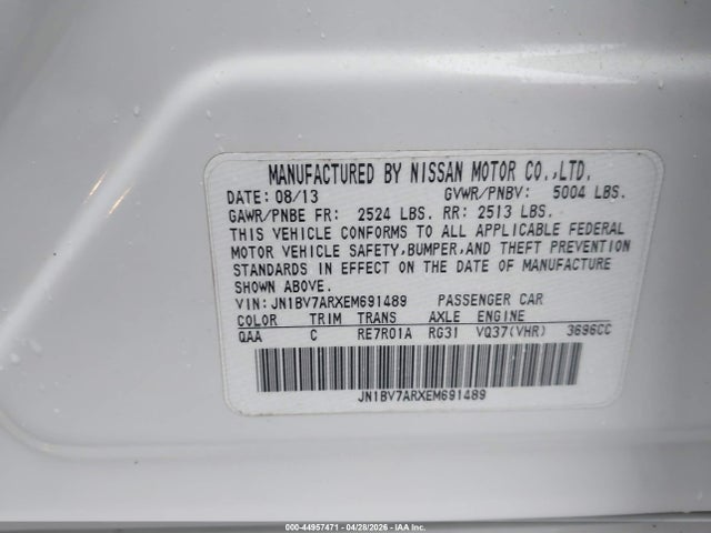 Auction sale of the 2014 Infiniti Q50 Premium, vin: JN1BV7ARXEM691489, lot number: 44957471
