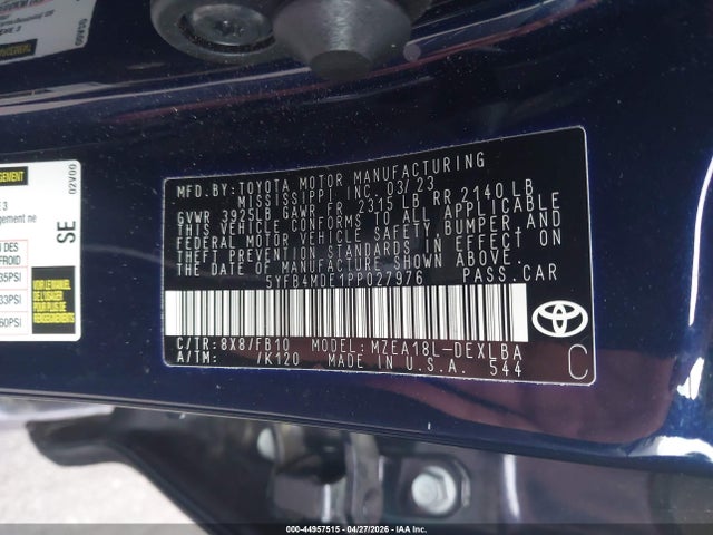 Toyota COROLLA LE 2023 5YFB4MDE1PP027976 Image 9