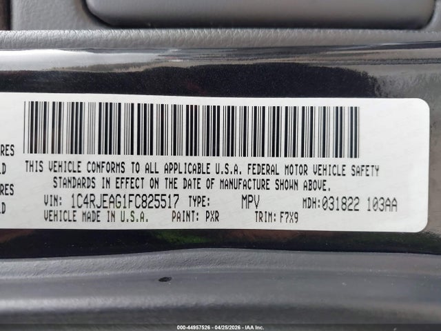Продаж на аукціоні авто 2015 Jeep Grand Cherokee Laredo, vin: 1C4RJEAG1FC825517, номер лоту: 44957526