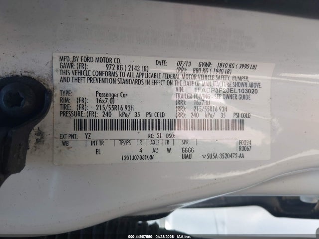 Aukcja sprzedaży 2014 Ford Focus Se, vin: 1FADP3F20EL103020, numer aukcji: 44957550