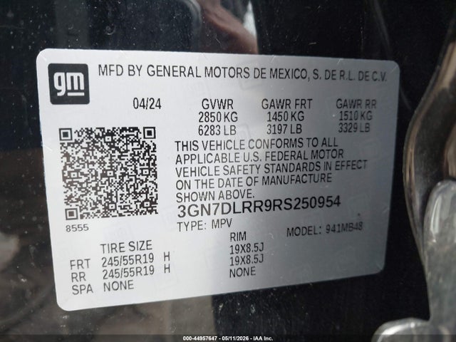 Продаж на аукціоні авто 2024 Chevrolet Equinox Ev Lt, vin: 3GN7DLRR9RS250954, номер лоту: 44957647