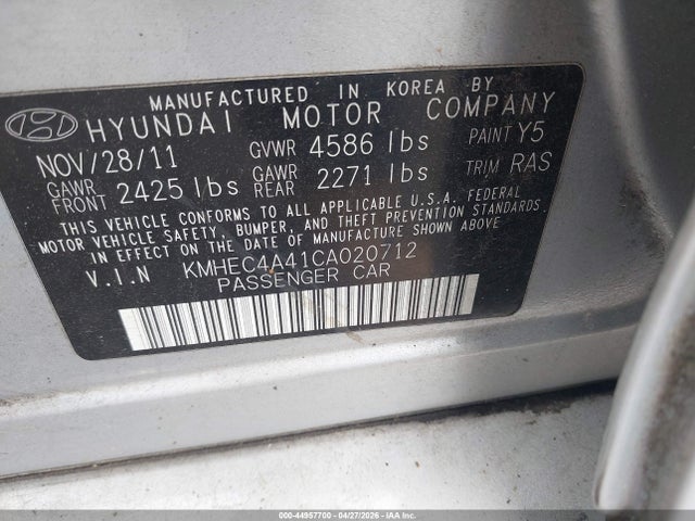 Aukcja sprzedaży 2012 Hyundai Sonata Hybrid, vin: KMHEC4A41CA020712, numer aukcji: 44957700