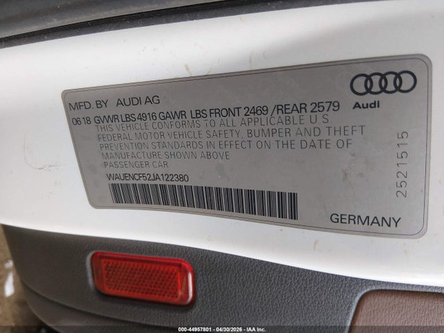 Aukcja sprzedaży 2018 Audi A5 2.0t Premium, vin: WAUENCF52JA122380, numer aukcji: 44957801
