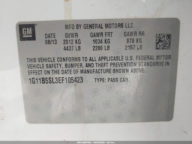 Chevrolet Malibu 1ls 2014 1G11B5SL3EF105423 Image 9