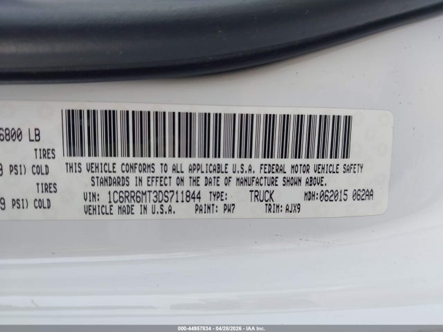 Продажа на аукционе авто 2013 Ram 1500 Sport, vin: 1C6RR6MT3DS711844, номер лота: 44957834