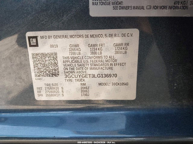 3GCUYGET3LG136970 Chevrolet Silverado 1500 4wd Short Bed Ltz