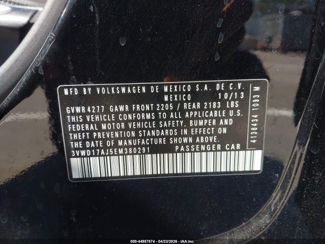 Aukcja sprzedaży 2014 Volkswagen Jetta 1.8t Se, vin: 3VWD17AJ5EM380291, numer aukcji: 44957874
