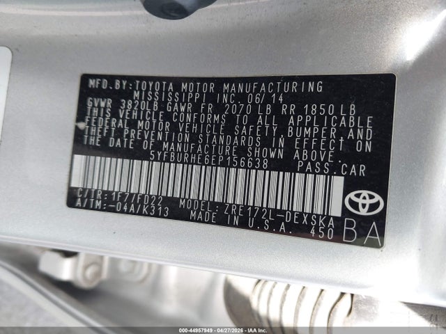 Toyota Corolla S Plus 2014 5YFBURHE6EP156638 Image 9