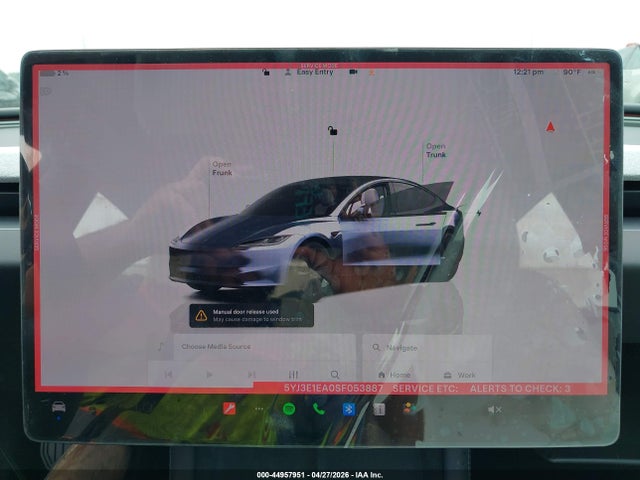 Auction sale of the 2025 Tesla Model 3 Long Range Rear-wheel Drive/standard Rear-wheel Drive, vin: 5YJ3E1EA0SF053887, lot number: 44957951