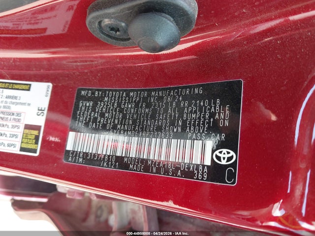 5YFB4MDEXRP213633 Toyota COROLLA LE