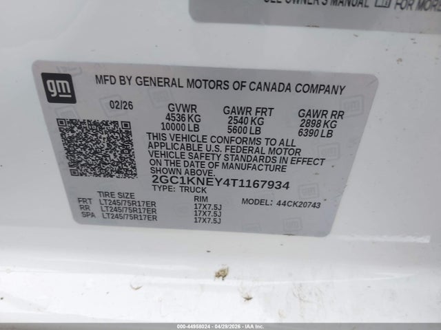 Chevrolet SILVERADO 2500HD 2026 2GC1KNEY4T1167934 Image 9