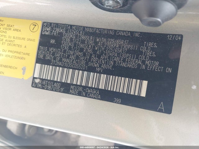 Продажа на аукционе авто 2005 Lexus Rx 330, vin: 2T2HA31U35C055201, номер лота: 44958097