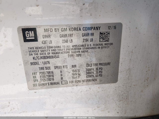Chevrolet TRAX LS 2017 KL7CJNSB3HB084544 Image 9