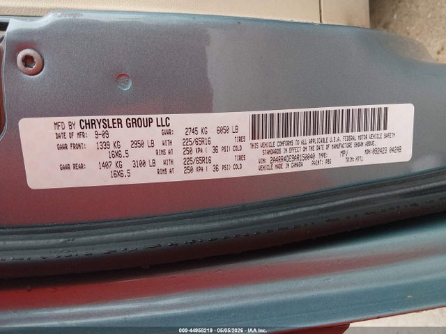 Продажа на аукционе авто 2010 Chrysler Town & Country Lx, vin: 2A4RR4DE9AR150040, номер лота: 44958219